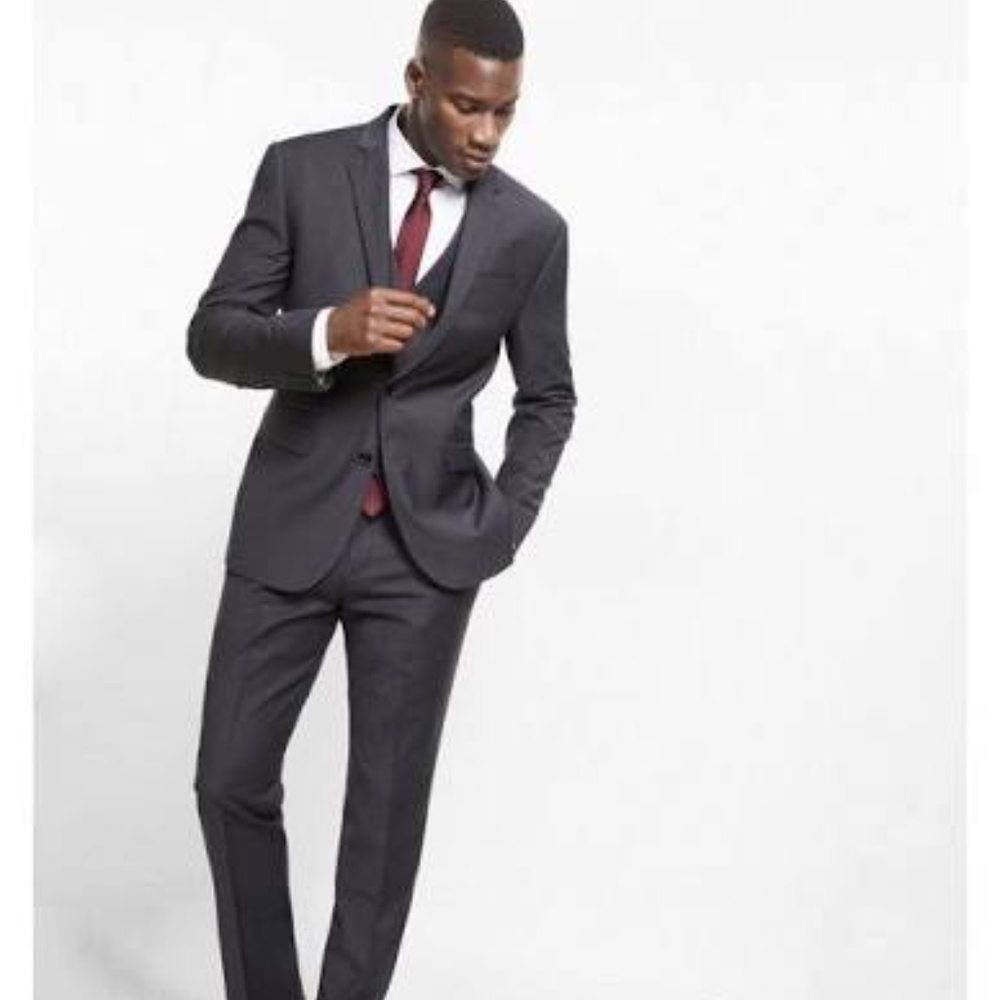 EXPRESS MENS slim charcoal performance stretchsuit